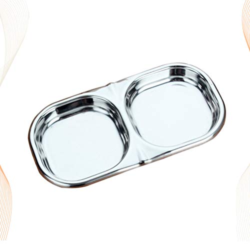 Prático Hot Pot Prato de Molho de Aço Inoxidável Prato de Tempero Pires Pratos de Aperitivo (Quadrad