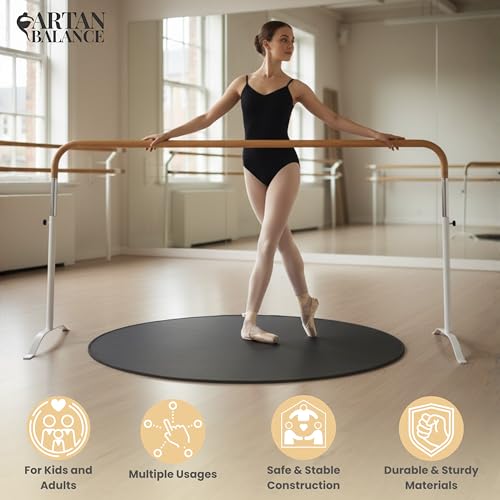 Ballet Barre Portable for Home or Studio, 6 ft Extendable to 12 ft Bar with Curved Shape, Height Adjustable from 27" to 44", Ideal for Stretch, Pilates, Dance, Active Workouts, Single Bar, Kids Adults by Artan Balance - Image 2