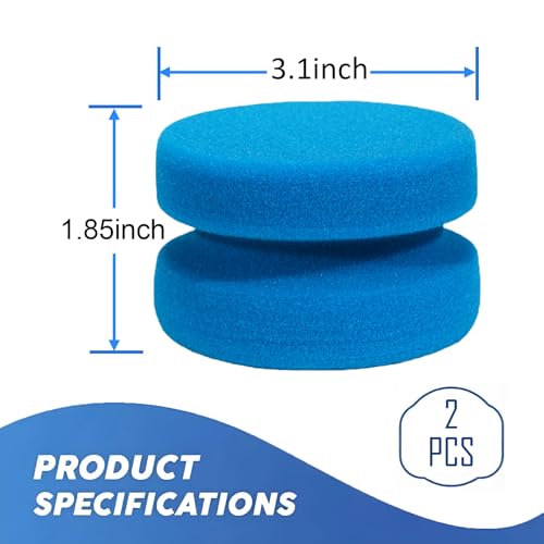Round Paint Sponge – 2PCS 3.1 Inch Double-Sided Art Craft Sponge for Painting, Car Waxing & Kitchen Cleaning, Wall Repairing – Soft, Reusable Multi-Use Paint Applicator - Thumbnail 3