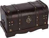 Trademark Innovations 12' Wood Decorative Chest with Brass Accents