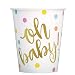 Oh Baby! Disposable Party Paper Cups - 9 Oz | Gold | 8 Pcs