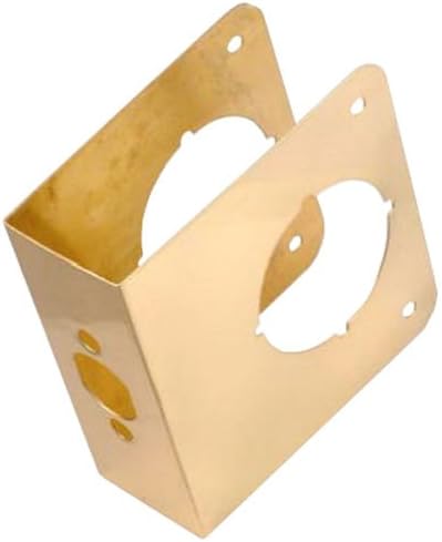 First Watch Security Door Reinforcer, Backset 2-3/8 Inch Door Thickness 1-3/8 Inch Polished Brass - Solid Brass Finish