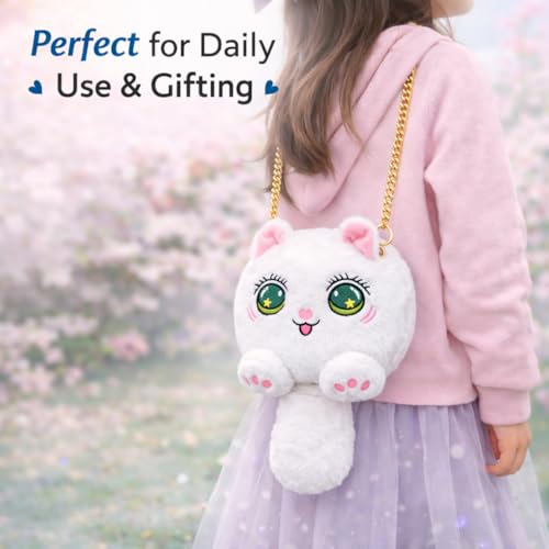 Image of Cute Tiger Plush Sling Bag for Kids | Soft Toy Shoulder Bag with Adjustable Strap | Lightweight Animal Backpack for Boys & Girls | Travel & Gift Bag - Black & White