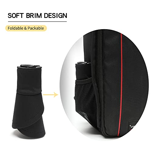 Longlong Sun Visors For Women - Long Brim Soft Adjustable Golf Cap For Golf Cycling Fishing Tennis Running Black #TOP1