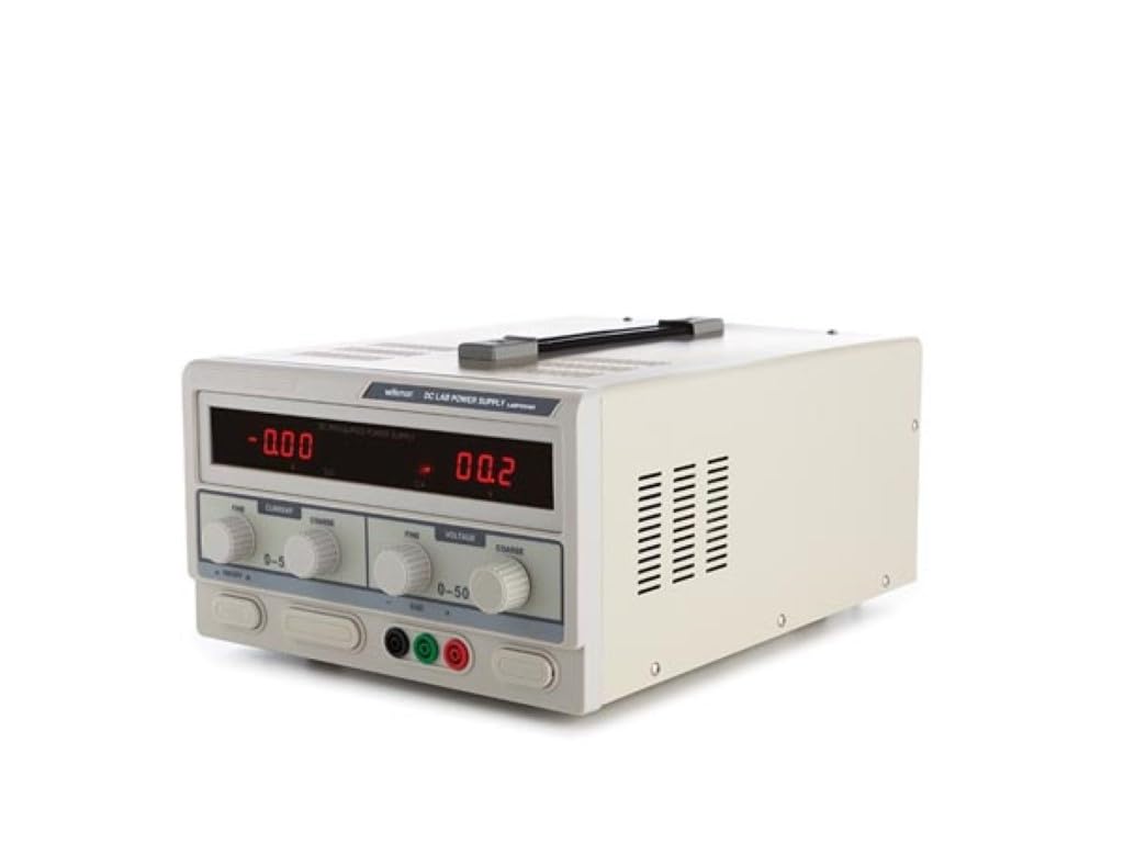 Velleman Fuente de alimentación de Laboratorio, Ajustable, 0-50 VCC/0-5 A, limitación de Corriente, protección contra Cortocircuitos, Pantalla Doble Doble, Gris