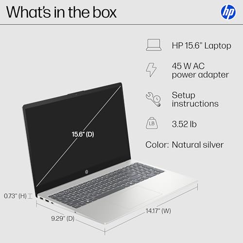 HP 15.6 inch Laptop, FHD Display, AMD Ryzen 7 5825U, 8 GB RAM, 512 GB SSD, AMD Radeon Graphics, Windows 11 Home, Natural Silver, 15-fc0502nr by HP - Image 8