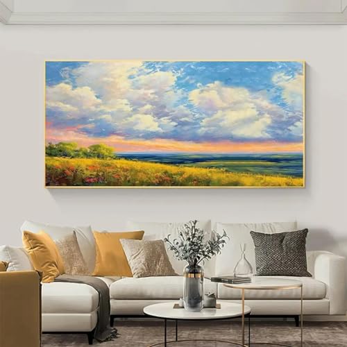 Peinture de paysage de campagne sur toile pour évader l'esprit avec art coloré