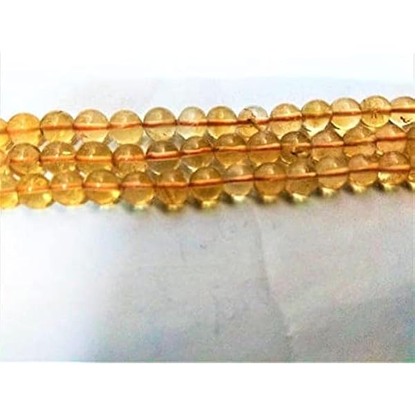LKBEADS Natural Citrine 6 to 7 mm plain round beads , citrine plain round loose gemstone round beads necklace jewellery 13.5" Inch strand