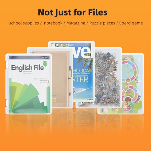 Caixa organizadora e armazenamento de papel A4, suporte de documentos de escritório transparente par