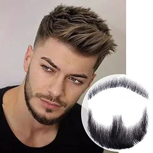 Fake Mustache 100ï¼… Human Hair Face Beard for Adults Men Realistic Makeup Lace Man Beards Black