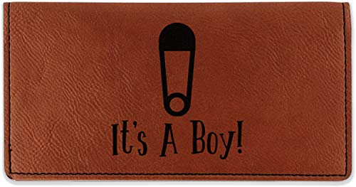 RNK Shops Personalized Baby Shower Leatherette Checkbook Holder - Single Sided