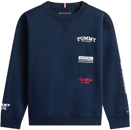 Sweatshirt Tommy Hilfiger Boys bleu pull col rond imprimé mode bébé garçon 12 mois - 5