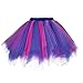 Women Patchwork Tulle Skirt Ballet Dancewear Party Mini Skirts Skater Skirt for Party A One Size