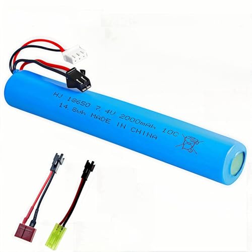 HHZ 7.4V 2000mAh Gel Ball Water Bead Blaster Gun Battery Li-ion Battery for Splatter Ball Gun SRB 1200 400 400-SUB