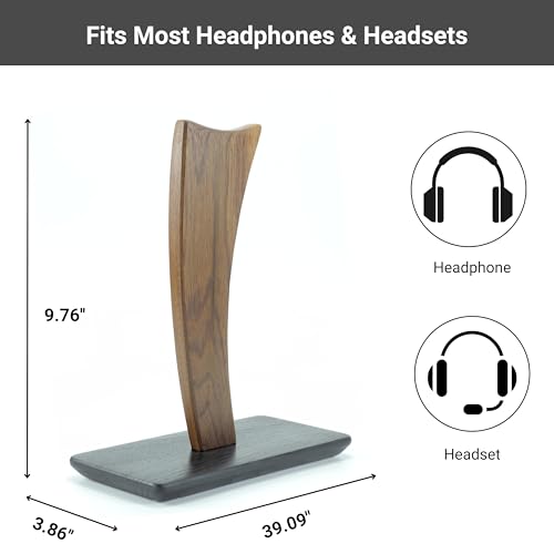 Headphone Holder Desk, AirPod Max Stand for Desk, Universal Headphone Stand Wood for Gaming & AirPods Max, Featuring Elegant Sail Design for Stylish Display - Image 5