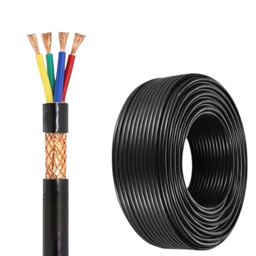 Cable De Control RVVP Flexible, Blindado, 4 Núcleos Y 100 M (320 Pies), Varios Tamaños 0,5 A 2, Mm², Con Aislamiento PVC, Para Cableado Automatización Industrial(1.5mm2-4c)