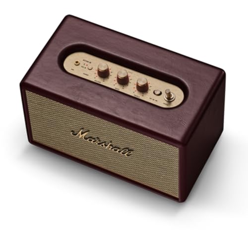 Image of Marshall Acton III Wired Connectivity Stereo Home Speakers with Bluetooth 5.2 & RCA or 3.5mm Input - Burgundy