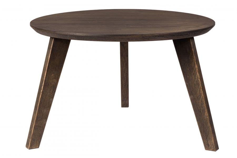 Malmo Table Basse Ronde en Bois de Chêne - 50x50x35cm - Pieds en Bois - Table d'appoint en Wengé