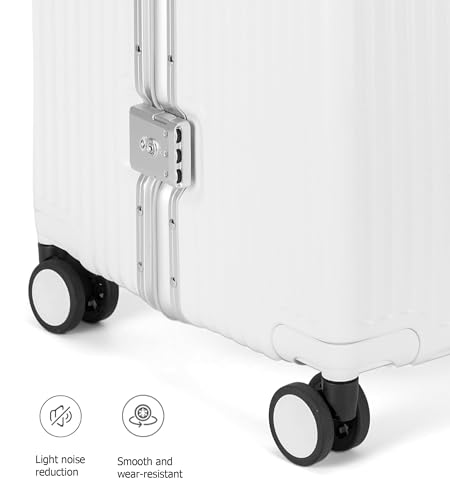 Image of feilario Super Large Aluminum Frame Checked Luggage, Removable Wheels | Zipperless access, PC shell, TSA lock, cup /phone holder and 126L capacity suit dorm moves, moving and long trips
