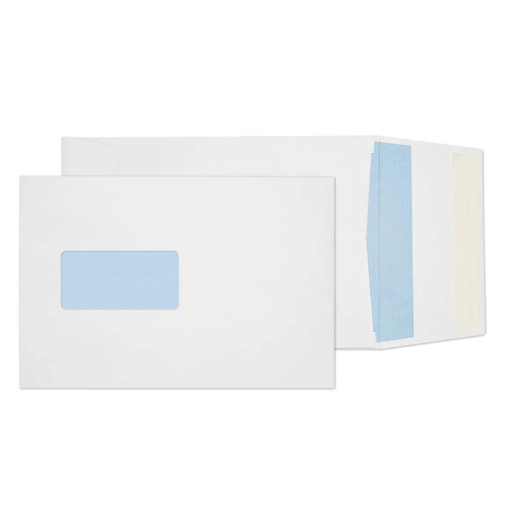 Blake Everyday Envelopes C5 White Pocket Window Peel and Seal 25mm