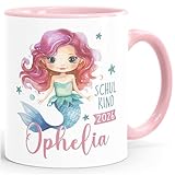 SpecialMe® Tasse Schulkind 2026 personalisiert mit Namen Jahreszahl | Meerjungfrau | Geschenk...
