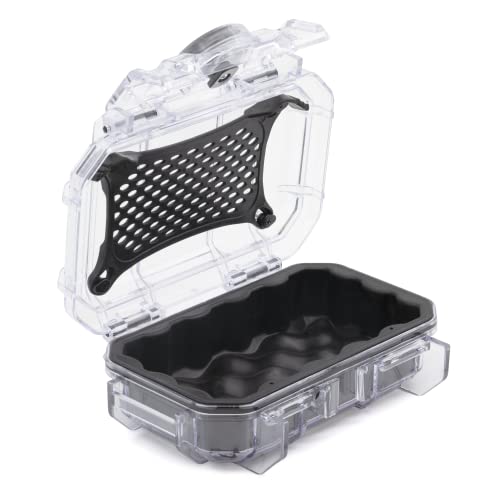 Seahorse 52 Waterproof Dry Box Hard Protective Micro Case - Mil Spec/USA Made / IP67 Waterproof/Lockable/Airtight - for Earbuds, PLB, IEM, Small Medical Devices, Portable (Rubber Boot)