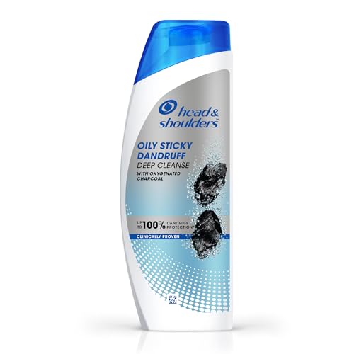 Head & Shoulders Deep Cleanse Anti Dandruff Shampoo with Oxygenated Charcoal, Fights Oily & Sticky Dandruff, Upto 100% Dandruff Protection, 180 ml