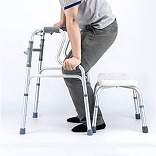 Chodziki na rolkach dla seniorów Chodzik dla seniorów Chodzik dla dorosłych Chodzik pionowy Pionek chodzik z napędem Chodzik ze stopu aluminium (srebrny1 56 * 51 * 74)