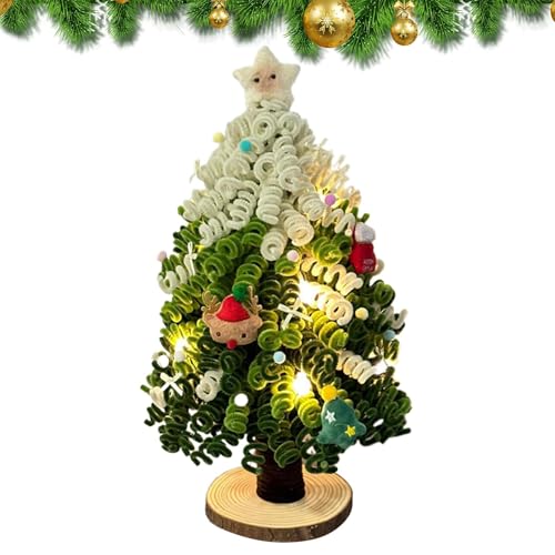 Kit sapin de Noël fait à la main et tige torsadée : loisir créatif débutant pour table de fête