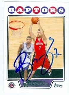 Autograph Warehouse 61396 Andrea Bargnani Autographed Basketball Card Toronto Raptors 2008 Topps No. 44