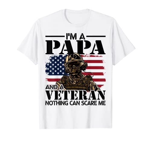 Patriotic USA American Flag I'm A Papa And A Veteran Camiseta