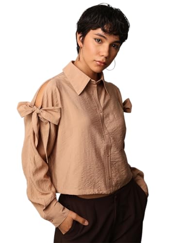 Image of ONLY Women's Bow Tie Casual Long Sleeve Shirt