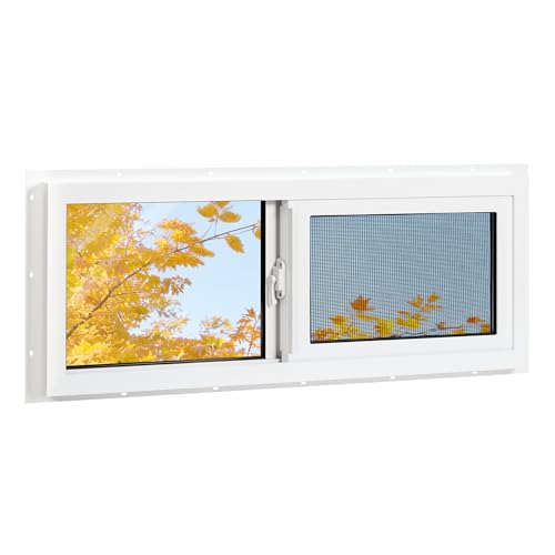 NOTASA Vinyl Basement Window, Bathroom Sliding Window 24