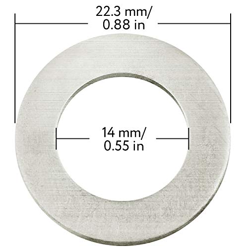 Mission Automotive Oil Drain Plug Crush Washers - Motorcycle Coolant Sealer Washer - Oil Pan Drain Plug Gasket - Corrosion-Resistant Aluminum Construction - ID 14mm, OD 22.3mm, Pack of 20