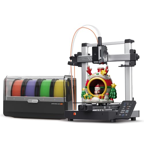 Anycubic Kobra 3 V2 Combo 3D Printer, Smart Multicolor Printing Up to 600mm/s Print Speed, Active Filament Drying Enhanced Auto-Leveling for Higher Success Rates, 10.0'' x 10.0'' x 10.2''