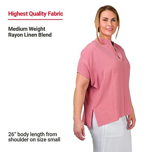 Jofit Apparel Women's Athletic Clothing Sunshine Top For Golf & Tennis, Size Large, Dusty Rose #TOP5