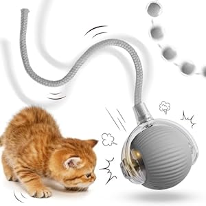 JIASHA Elektrischer Katzenball mit Seil und Licht