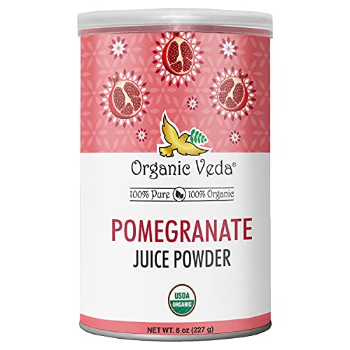 Organic Veda Pomegranate Juice Powder â€“ Pure & Organic Powder Made from 100% Pomegranate Seeds - No Preservatives, No Artificial Colors, Non GMO â€“ 8 Oz