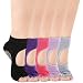 5 Pairs Toe Yoga Pilates Socks Barre Sock Non Slip Skid with Grip for Women Men