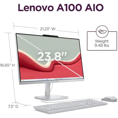 Lenovo IdeaCentre 24“ FHD All-in-One, 16GB RAM, 256GB SSD, Intel 4-Core | Office 365 for The Web, Keyboard and Mouse Included, Windows 11, Everyday Tasks Desktop - image 9