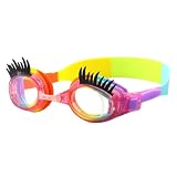 Taeyue Kids Swimming Goggles Anti Fog No Leak Non Slip UV Protection Swim Goggles Eyelash Fish for Girls Boys (Eyelash - Orange)
