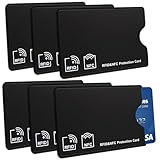 6pcs RFID Blocker Kartenhülle,NFC Schutzhülle Karte,Karten Schutzhülle,NFC Hülle,Schutz-Hülle RFID-Blocker Abgeschirmt aus PVC,für EC Karten Schutzhülle,Kreditkarte,Bankkarte,90*59 mm,Schwarz