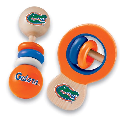 Image of Baby Fanatic Wood Rattle 2 Pack - NCAA Michigan Wolverines - Officially Licensed Baby Toy Set