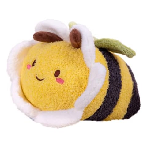 13.9 Inch Fuzzy Flower Bumblebee Stuffed Animal Honey Bee Pulshies with Flower Face and Wings Cuddly Bumble Bee Plush Toy Honeybee Anime Gifts for Kids And Lovers Birthday, Valentines, Christmas... Cover