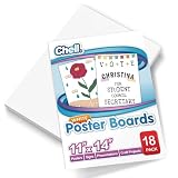Chell 11' x 14' White Poster Board Heavyweight, for School Craft Project, 85 lb. Cover Weight, 18 Count
