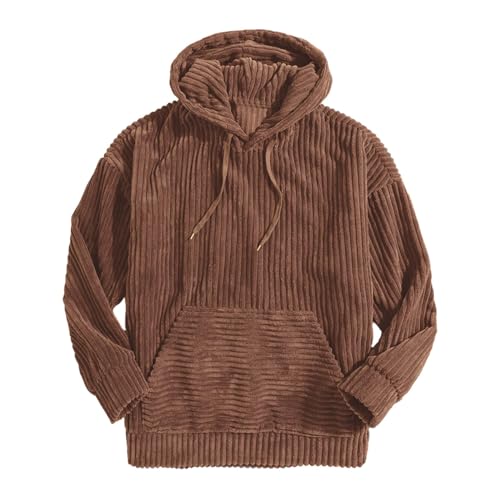 Ymosrh Men's Casual Hoodies, Long Sleeve Casual Heavyweight Corduroy Pullover Hooded Sweatshirts with Pocket, S-2XL4