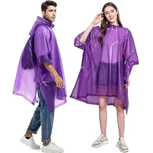 Reusable Rain Ponchos for Adults, 2 Pcs Raincoats (Pack of 1) Emergency for Women Men with Hood