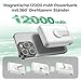 Kabellose Powerbank für Magsafe, 12000mAh Power Bank mit Klappbarem Standfuß, 22.5W PD USB-A Ausgabe, Powerbank mit Typ-C Eingang und Ausgang, LED-Anzeige für iPhone 17/16/15/14/13/12/Pro/Pro Max