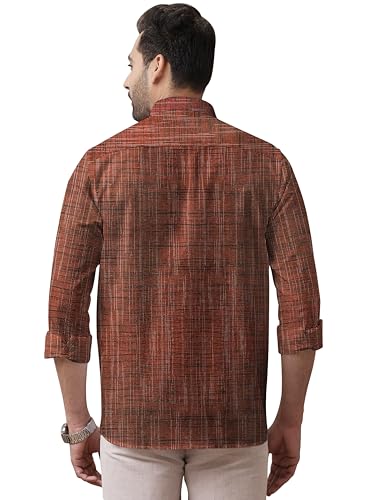 Image of Men's Pure Khaadi Cotton Regular Fit Full Sleeves Striped Casual Shirt | Handloom Shirt for Office & Casual Wear