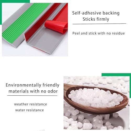 Eco-Friendly PVC Waterproof Non-Slip Stair Nose Molding, Self-Adhesive Stair Nosing with Strong Adhesion for Indoor/Outdoor Use (Brown, 10x4cm)